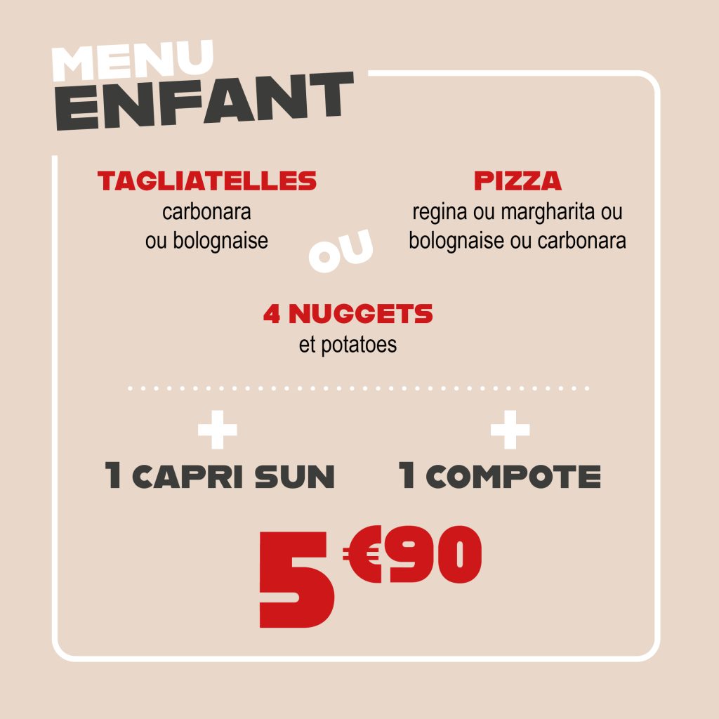 Le Menu enfant Mamas pizza Béthune